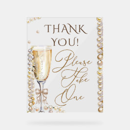 パールとプロセッコをお取りください アクリルサイン