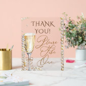 パールとプロセッコをお取りください アクリルサイン (ウェディング)