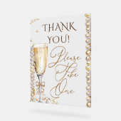 パールとプロセッコをお取りください アクリルサイン (傾斜)