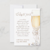 パールとプロセッコをテーマにしたブライズシャワー サンキューカード (正面)