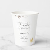 パールとプロセッコシャンパンテーマのブライズシャワー 紙コップ (正面)
