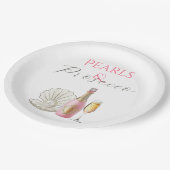 パールとプロセッコピンクのブライズシャワー ペーパープレート (アングル)