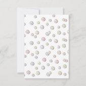 パールとプロセッコピンクのブライダルシャワー サンキューカード (裏面)