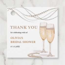 パールとプロセッコブライダルシャワーありがとう フェイバータグ
