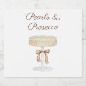 パールとプロセッコブライダルシャワーラブ スパークリングワインラベル (シングルラベル)