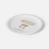 パールとプロセッコブライダルシャワーラブ ペーパープレート (アングル)