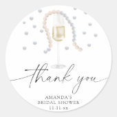 パールとプロセッコ - ありがとう ブライズシャワー ラウンドシール (正面)