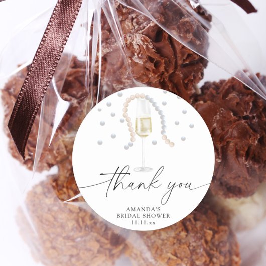 パールとプロセッコ - ありがとう ブライズシャワー ラウンドシール
