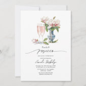 パールとプロセッコ エレガントなブライズシャワー 招待状 (正面)