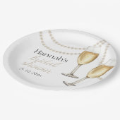 パールとプロセッコ　エレガントなブライダルシャワー ペーパープレート (アングル)