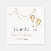 パールとプロセッコ エレガントな結婚前お披露目 スタンダードカクテルナプキン (正面)