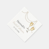 パールとプロセッコ エレガントな結婚前お披露目 スタンダードカクテルナプキン (角)