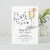 パールとプロセッコ エレガント ブライダルシャワー 招待状 (スタンド正面)