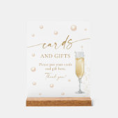 パールとプロセッコ カードとギフト アクリルサイン (正面)