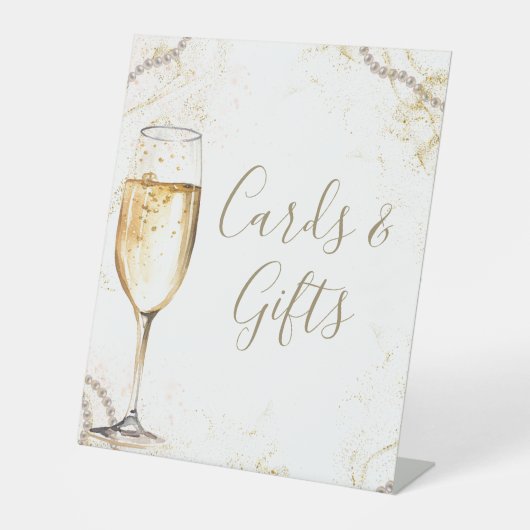 パールとプロセッコ カード＆ギフト 台座サイン (正面)