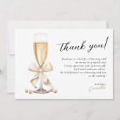 パールとプロセッコ ゴールド ブライダルシャワー サンキューカード (正面)