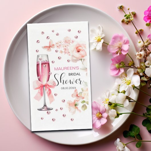 パールとプロセッコ ダスティピンクのローズ ブライダルシャワー