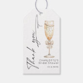 パールとプロセッコ パールボウ ブライダル サンクス ギフトタグ (正面)