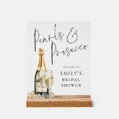 パールとプロセッコ ブライダルシャワーのご案内 アクリルサイン (正面)