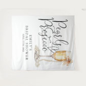 パールとプロセッコ ブライダルシャワーの背景 タペストリー (正面(横))