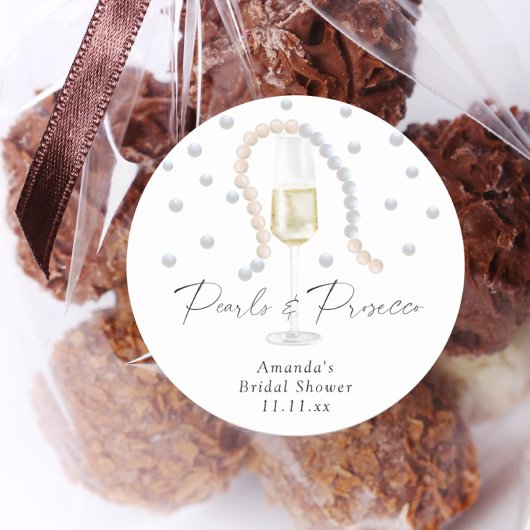 パールとプロセッコ - ブライダルシャワー ラウンドシール