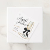 パールとプロセッコ ブラックボウ ブライダルシャワー フェイバータグ (インサイチュ)