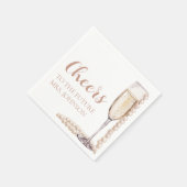 パールとプロセッコ　未来のMrs. ブライダルシャワー スタンダードカクテルナプキン (角)