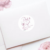 パールとプロセッコ 現代のおしゃれな ブライズシャワーお礼 ラウンドシール