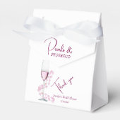 パールとプロセッコ 現代のエレガントなブライズシャワーデザイン フェイバーボックス (正面サイド)