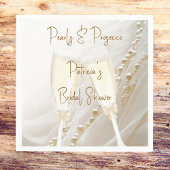 パールとプロセッコ 現代のエレガントな結婚前お披露目パーティ スタンダードカクテルナプキン