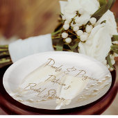 パールとプロセッコ 現代のエレガントな結婚前お祝い ペーパープレート