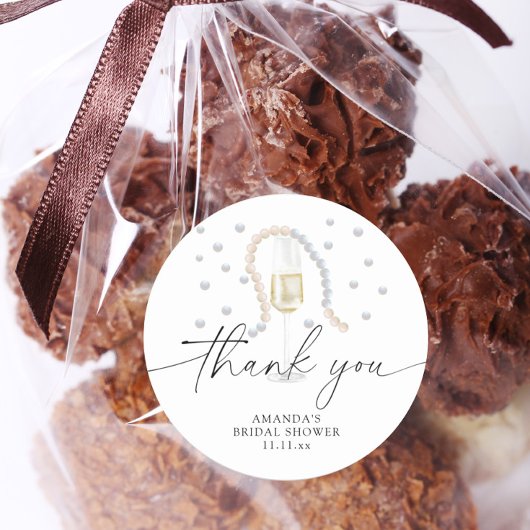 パールとプロセッコ - 結婚前のお礼パーティ ラウンドシール