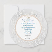 パールとレースの円 招待状 (正面)