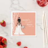 パールと花のボヘミアンスタイルの花嫁のブライズシャワー スタンダードカクテルナプキン (インサイチュ)