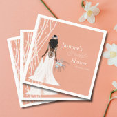 パールと花のボヘミアンベアのウェディングシャワー スタンダードカクテルナプキン