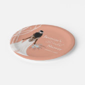 パールと花のボヘミアンベール ブライダルシャワー ペーパープレート (アングル)