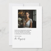 パールと花びらとプロセッコの結婚前お披露目写真 サンキューカード (裏面)