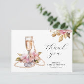 パールと花びらとプロセッコの花のブライズシャワー サンキューカード (スタンド正面)