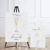 パールと花びらとプロセッコ | ミモザ バー シャワーの案内 台座サイン