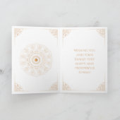 パールと金ゴールドオーナメントハッピーディワリ カード (内部)