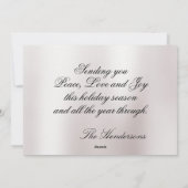 パールに銀縁どと雪片を付けた写真 シーズンカード (裏面)