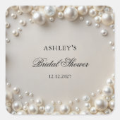 パールのブライズシャワーパーティー スクエアシール (正面)