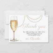 パールのプロセッコ エレガントな ブライダルシャワーのお礼 サンキューカード (正面)