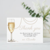 パールのプロセッコ エレガントな ブライダルシャワーのお礼 サンキューカード (スタンド正面)