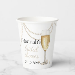 パールのプロセッコ エレガント ブライダルシャワー 感謝 紙コップ