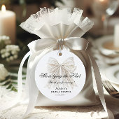 パールのリボン ブライダルシャワーのお花嫁さん フェイバータグ