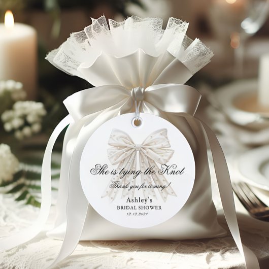 パールのリボン 結婚式前お披露目 フェイバータグ