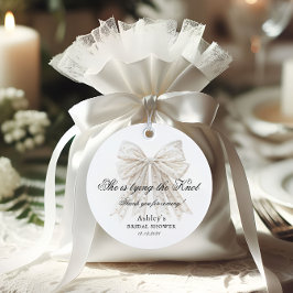 パールのリボン 結婚式前のお祝い シーズ 彼女の結婚 フェイバータグ