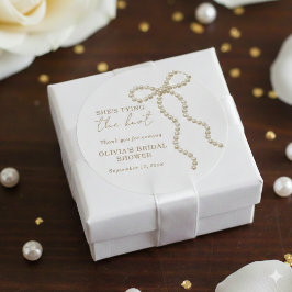 パールのリボン 結婚式前のお祝い シール パールリボン