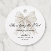 パールのリボン 結婚式前のお祝い フェイバータグ (正面)